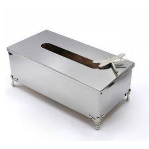 Boîte à mouchoirs élégante en acier inoxydable au design de feuille d'or Porte-serviettes de luxe moderne Qualité de luxe pour la décoration intérieure pour la table - Product Image 4