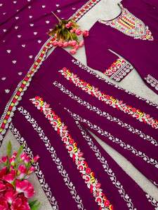 Latest Indian New Designer <b>Party</b> Wear Look <b>Top</b> Sharara and Dupatta in Fully Heavy Embroidery <b>Sequin</b> Work Customize Ethnic Wear - Product Image 5
