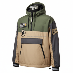 Chaqueta cortavientos de nailon Premium 160 GSM, diseño gris Oliva Beige, logotipo bordado personalizado, chaqueta cortavientos para exteriores para hombre - Product Image 3