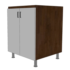 Mueble base moderno para cocina de 60 cm con puertas de cristal abatibles, encimera de acero inoxidable, estructura de contrachapado y melamina MTBD012 - Product Image 5