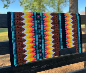 Manta de sillín de caballo occidental de lana suave con forro de polialgodón de tejido tradicional para eventos de equitación Senderos Rodeos - Product Image 4