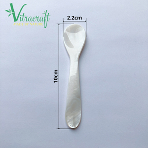 Cuillère de service à caviar faite à la main en nacre blanche naturelle Aidez à profiter pleinement du caviar Taille 10cm - Product Image 6