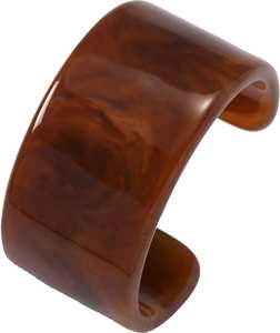 Bracelet manchette large en résine brillante fait main, élégant, style Kada ouvert, bijou de poignet, déclaration de mode artisanale pour femme, motif ange - Product Image 6