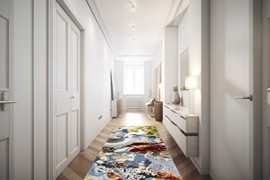 Tappeto Runner di Design Italiano 55x180cm Lavabile Jacquard Antiscivolo Morbido Poliestere Cotone Design Orientale per Uso Domestico Excelsa - Product Image 6