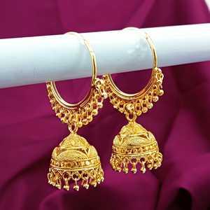 Proveedor de Joyería de Moda India, Joyería Étnica Chapada en Oro, Juego de Joyería de Aretes de Aro Jhumka Jhumki para Bodas para Mujer - Product Image 2