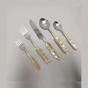 Treble Clef Flateware Set Stainless Steel Flateware Set <b>Salad</b> <b>Server</b> Cutlery Set Eco-Friendly Luxury Flatware Fork Spoons - Product Image 2