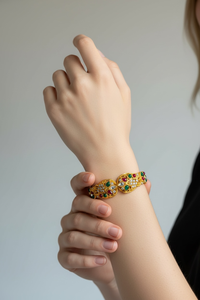 กำไลทองชุบคุณภาพพรีเมียม ดีไซน์เรขาคณิตทันสมัย ปรับขนาดได้ คอลเลคชั่นสำหรับเจ้าสาวและวันครบรอบ ราคาขายส่ง - Product Image 2