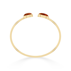 Pulsera Ajustable de Ámbar con Baño de Oro de 18K, Diseño Moderno, Engaste Ovalado, Hecha a Mano, Unisex, para Uso Diario - Product Image 3