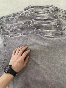 T-shirt personnalisé lavé à l'acide pour hommes Oversize Plus Size Heavyweight 100% Cotton Worsted Blank Street Style Vintage Design Long - Product Image 2