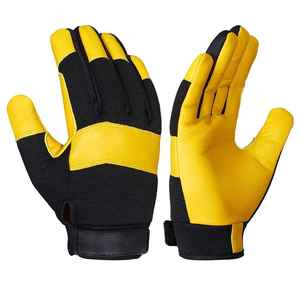 Precio al por mayor de calidad superior de piel de cabra de grano de cuero guantes mecánicos guantes de conductor Anti-Corte Anti-impacto funciones guantes mecánicos - Product Image 4