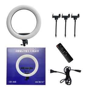 Kit de lampe annulaire à intensité variable pour Selfie, photographie, maquillage, vidéo, 18 pouces, Clip pour <span class=keywords><strong>YouTube</strong></span> <span class=keywords><strong>TIK</strong></span> <span class=keywords><strong>TOK</strong></span> - Product Image 1