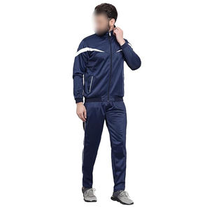 Polyester hommes grande taille vêtements de sport écologiques nouveau Design Tech polaire fermeture éclair à capuche deux pièces Fitness formation costume à capuche ensemble - Product Image 4