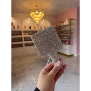 Mini Foldable Lighted Vanity Mirror-Square Rose Hand Mirror for Makeup - Product Image 1