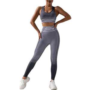 Custom Fitness Yoga Sets for Women Seamless 2-Piece Activewear with Solid <b>Pattern</b> <b>Leggings</b> & Workout Yoga Pants - Product Image 1