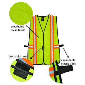 เสื้อกั๊กรักษาความปลอดภัยสะท้อนแสงโลโก้และสีที่กำหนดเองชุดทำงานดีไซน์ล่าสุดพร้อมซิปด้านหน้ากันน้ำ - Product Image 4