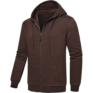 Haute qualité usine poids lourd à capuche homme personnalisé unisexe basiques coton mélangé pull hommes fermeture éclair complète bouffée impression à capuche homme - Product Image 1