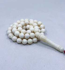 ลูกปัดละหมาดทำด้วยมือสีขาว10มม. ทำจากเรซินสีอำพันมุสลิมอิสลามอิสลาม - Product Image 5
