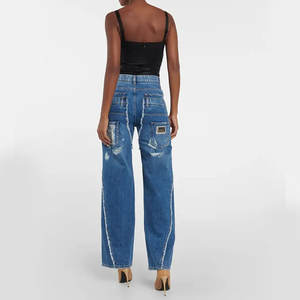 Bas prix respirant léger 350gsm hommes en détresse Baggy pantalon mode 2025 fabriqué en usine Look délavé hommes Baggy pantalon - Product Image 2