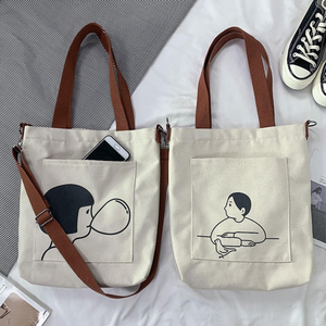 High Quality Women's <b>Canvas</b> Handbag Custom Printed Logo New Style Large <b>Cross</b> <b>Body</b> Tote Cute Pockets Viet Nam Designed <b>Bag</b> - Product Image 5