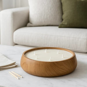 Bougie bol en bois naturel bougeoir décoratif fait à la main conception personnalisée approvisionnement en gros acheteurs mondiaux décoration maison cadeaux articles - Product Image 5