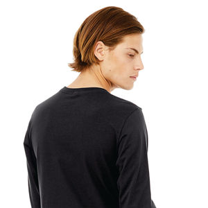 Timeless Comfort 100% Airlume T-shirt à manches longues en coton peigné gris foncé avec douceur ultime Style formel - Product Image 6