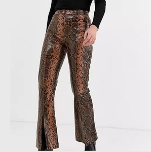 Pantalons en cuir pour femmes grande taille, taille haute, décontractés, extensibles, skinny, taille élastique, imprimé peau de serpent, pantalon en cuir - Product Image 2
