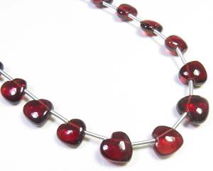 พลอยแดงแอฟริกันแท้ 100% รูปหัวใจ แกะสลัก 25 เม็ด ขนาด 7.5-9 มม. เรียบเนียน คุณภาพสูง หินพลอยหลวมจากโมซัมบิก - Product Image 2