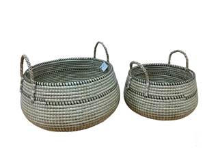 Cesta de lavandería de algas marinas naturales ecológicas hechas a mano Material de ratán de Vietnam - Product Image 4