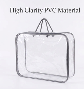 Reusable Transparent PVC 4 Side Gussets Storage Duvet Bed Set and Pillow Bag With Patch Handle For Household Use PVC Bag - Product Image 4