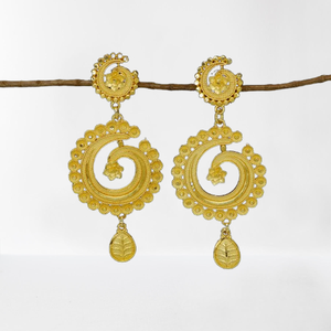 Ensemble de bijoux de créateur plaqués or pour femmes nouvelles boucles d'oreilles antiques indiennes pour la fête boucles d'oreilles artificielles plaquées or à la mode - Product Image 1