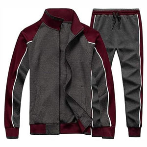 ชุดวอร์มผ้าฟลีซสำหรับผู้ชายสีพื้นมีฮู้ดและกางเกงผ้าโพลีเอสเตอร์ผ้าคอตตอนเนื้อนุ่มสำหรับสวมใส่ในฤดูใบไม้ผลิและฤดูใบไม้ร่วง - Product Image 1