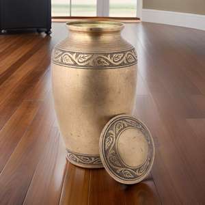 Urna de cremación de oro mate clásico antiguo, estilo americano único, cenizas para adultos, urnas de entierro conmemorativas, cenizas decorativas, tarros funerarios - Product Image 4