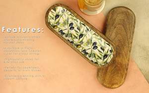 Mango Wooden Decorative Serving Tray with Vintage Serving <b>Platter</b> Tray Natural Serving Decor Serving Tray Available At Lowest - Product Image 5