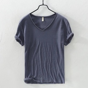 100% algodón Mujer Camisetas moda lindo suelto cuello en V suave manga corta transpirable ropa masculina - Product Image 6