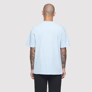 Camiseta unisex lavada con ácido para hombre, 100% algodón, cuello redondo, logotipo y diseño personalizados, tela de punto de algodón pesado - Product Image 4