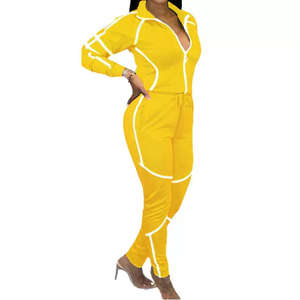 Conjunto Deportivo de Invierno para Mujer de Alta Calidad, con Cremallera, Pantalones Holgados de Cintura Alta Elástica y Top, Dos Piezas - Product Image 1