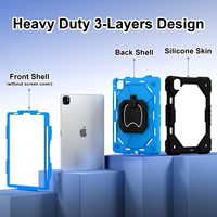 Étui robuste en silicone pour tablette avec logo personnalisé, support rotatif à 360° et bandoulière pour iPad A16 11e génération, iPad 10e génération OEM ODM