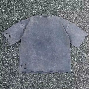 เสื้อยืดใส่สบายสำหรับทุกเพศเสื้อยืดวินเทจหยาบระบายอากาศได้ดี2025ฤดูร้อนกำหนดเองได้ - Product Image 2