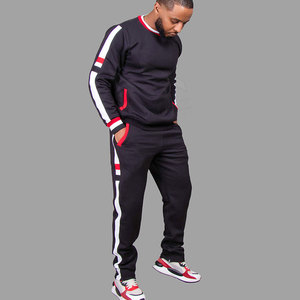 Ropa deportiva personalizada para hombre, ropa de calle, sudadera sólida de talla grande con cuello redondo, conjuntos de Jogger, chándales de Entrenamiento Personalizados, chándal para - Product Image 4