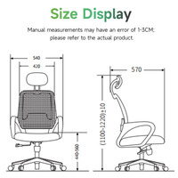 Chaise de bureau ergonomique moderne noire avec dossier en maille intégrale, pivotante, réglable, soutien lombaire, base en métal - Confort pour une longue séance assise