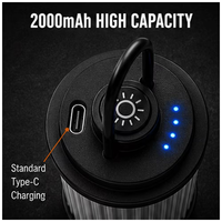 Lampe LED portable OEM ODM 200Lm avec port de charge USB-C et trou fileté 1/4 pouce pour le camping, la randonnée et les situations d'urgence
