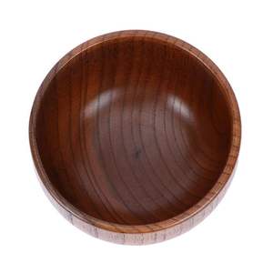 Tazón de Madera Natural para Servir, Plato de Madera Maciza Hecho a Mano para Vajilla y Decoración para Mesa de Comedor - Product Image 1