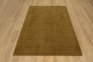 Tapis en laine Gabbeh noué à la main, brun doré, grand format 10x14, tapis doux aux tons terreux pour salon, chambre à coucher, décoration de sol - Product Image 5