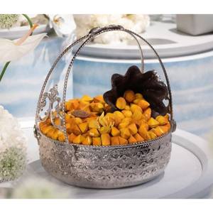 Cuenco de Metal para Ensalada, Fruta, Chocolate y Nueces, Top Trending Everyday Kitchen & Wedding Party Use, Color Plateado con Estilo Japonés - Product Image 1