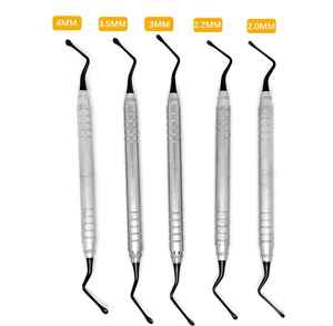 Venta al por mayor ul-amin Manual set de 5 Dental Gracey hueso dentado cureta plateado recubierto calidad instrumento periodontal herramienta - Product Image 2