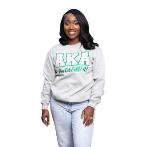 2025 Greek Women's Pink Stripe <b>Sweatshirt</b> Sorority Long Sleeve Pullover with Green XAKA Letters, Casual Cotton Blend Greek Wear - Product Image 3