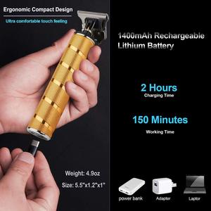 Tondeuse à cheveux professionnelle pour hommes à lame en T, étanche IPX7, électrique, alimentation USB, réglable, pour les campings-cars francophones - Product Image 3