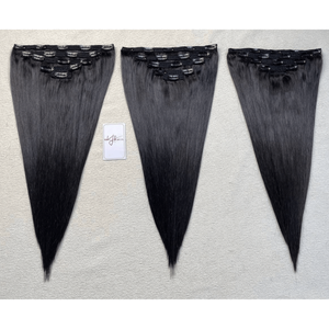 Extensions de cheveux invisibles noires naturelles, 100% cheveux humains vietnamiens, cuticules alignées, double trame machine, sans perte, toutes les couleurs - Product Image 1