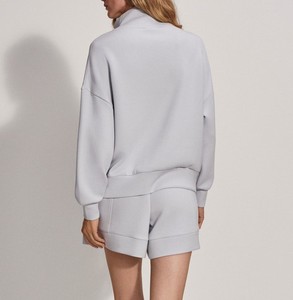 เสื้อฮู้ดซิปแบบกำหนดเอง ออกแบบโลโก้ได้ตามต้องการ เสื้อสเวตเชิ้ตซิปครึ่งตัว เสื้อสเวตเชิ้ตซิปสี่ส่วน เสื้อสเวตเชิ้ตซิปครึ่งตัวแบบขายส่ง เสื้อสเวตเชิ้ตผู้หญิงแบบซิปครึ่งตัว - Product Image 2