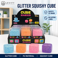 Cube souple scintillant anti-stress à presser, ultra-résistant, à remontée lente, pour apaiser les mains et calmer le bureau